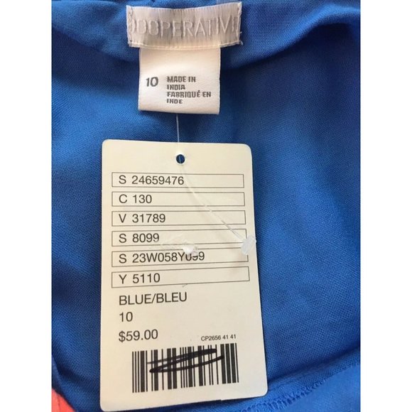 NEW Cooperative Strapless Chevron Strip Dress SZ 10 Urban Outfitters Blue 7807 - Picture 6 of 6